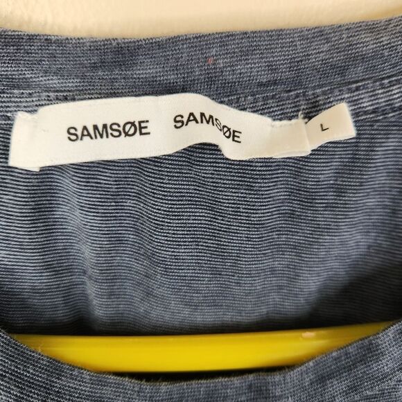 Samsoe Samsoe Kronos Stripe Organic Cotton Short Sleeve Tee Large - Picture 4 of 6